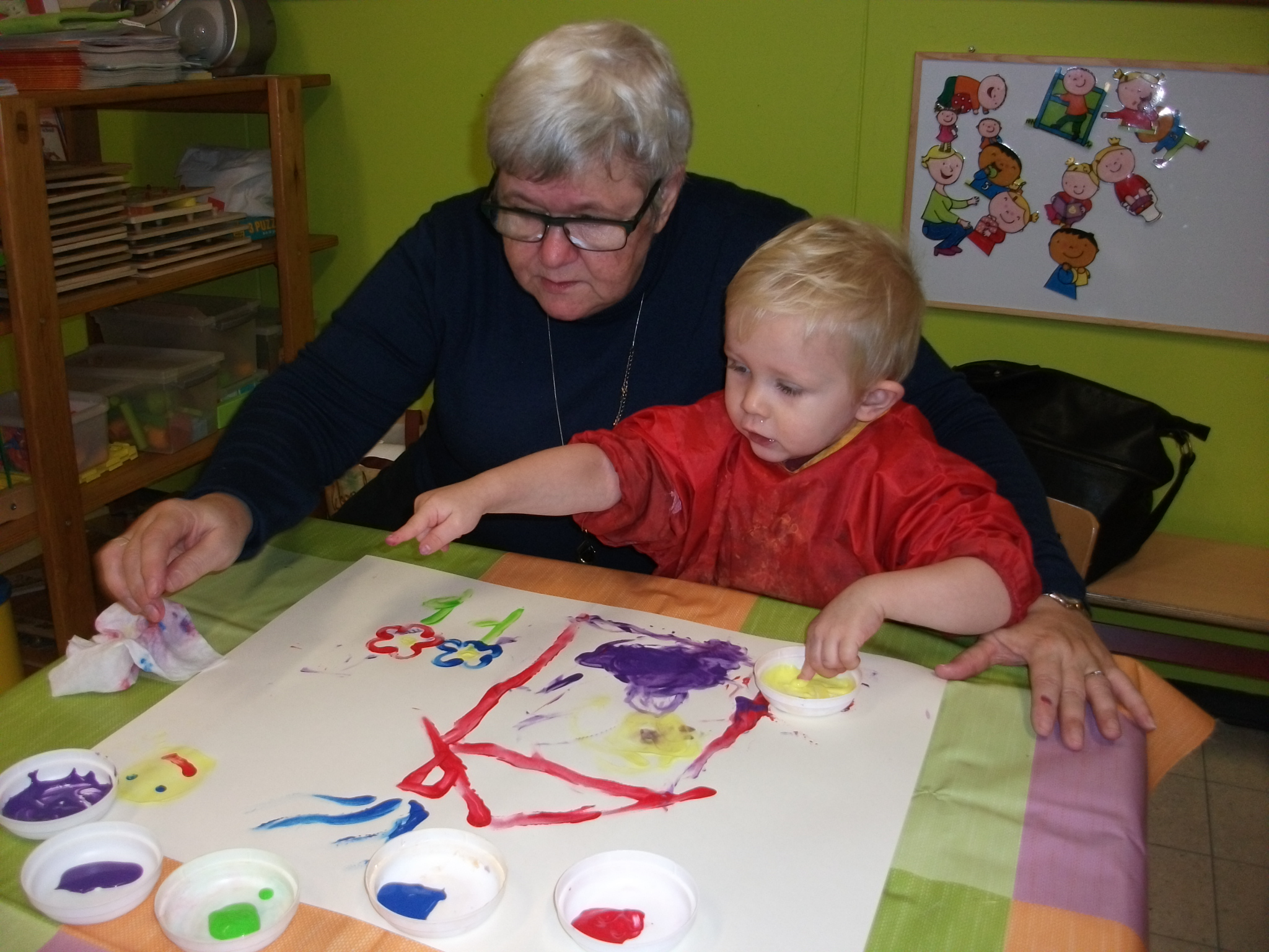 grootouders op bezoek juf lucy/ juf Veerle